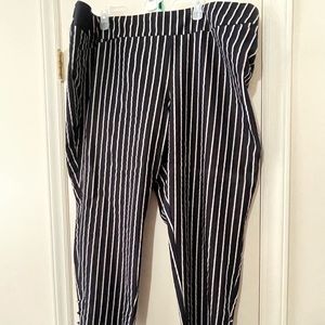 Striped pull-on trouser